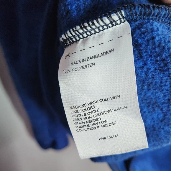 DSG Blue Fleece Pullover Hoodie Mens Sweatshirt Drawstring Hooded Size S - Picture 6 of 7